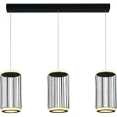Searchlight Pendellampa Cage, dimbar, Svart, Vardagsrum / matsal, Metall, Modern