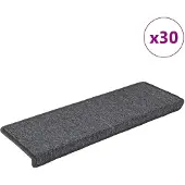 vidaXL Trappmattor 30 st 65x21x4 cm grå och svart