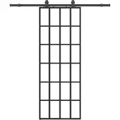 vidaXL Skjutdörr med beslag svart 76x205 cm ESG-glas