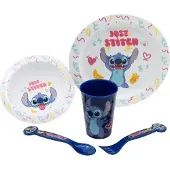 Stor Stitch Disney mikrovågssortiment 5 delar från Palms (tallrik, skål, kopp, gaffel, sked)