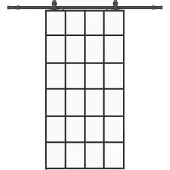 vidaXL Skjutdörr med beslag svart 102x205 cm ESG-glas