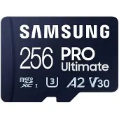 Samsung PRO Ultimate MB-MY256SA - Flash-minneskort (SD-adapter inkluderad) - 256 GB - A2 / Video Class V30 / UHS-I U3 - mikroSDXC UHS-I - blå