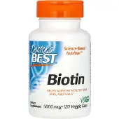 Doctors Best , Biotin, 5 000 mcg, 120 Veggie kapslar