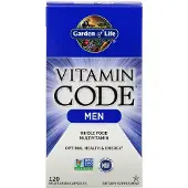 Garden of life , Vitamin Code, Hela livsmedelsmultivitamin för män, 120 vegetariska kapslar