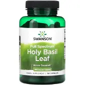 Swanson Health , Helig basilikablad, Fullspektrum, 400 mg, 120 kapslar