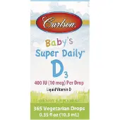 Carlson Labs Super D3 för Barn, 10 Mcg (400 IE), 0.35 fl oz (10,3 ml)