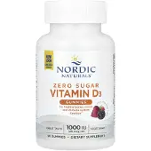 Nordic Naturals , Noll Sukrar Vitamin D3 Gummies, Vilda Bär, 25 mcg (1 000 IU), 60 Gummies