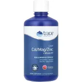 Trace Minerals Æ, Flytande Cal/Mag/Zinc, Naturlig Strawberry, 32 fl oz (946 ml)