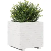 vidaXL Blomlåda vit 50x50x49,5 cm massivt furu, utomhus blomlåda, blomkruka, växtlåda, blomlåda 847354