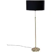 QAZQA Golvlampa guld med oval sammetskärm svart 50 cm - Parte