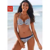 Venice beach Bikiniöverdel 'Summer' marinblå / vit
