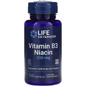 Life Extension , Vitamin B3 Niacin, 500 mg, 100 Kapslar