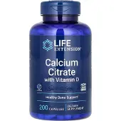 Life Extension , Kalcium Citrat med Vitamin D, 200 Kapslar