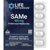Life Extension Life Extension, SAMe, S-adenosyl-methionine, 400 mg, 60 enteric-coated vegetable tablets