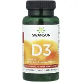 Swanson Health D3-vitamin, Ultrahög styrka, 125 mcg, (5 000 IE), 250 Mjuka kapslar