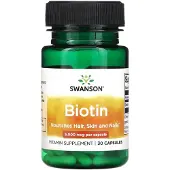 Swanson Health Biotin, 5 000 mcg, Veganska kapslar 30