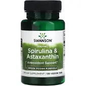 Swanson Health , Ekologisk spirulin & Astaxanthin, 120 Veggie Tabs
