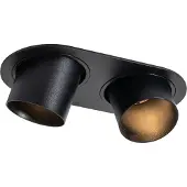 QAZQA Infälld spotlight svart GU10 50 mm 2-ljus - Installa