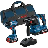 Bosch Professional Kit18v:gsr 18v-45+gbh18v-22+2x4.0ah+gal1 Elektrisk Skruvmejsel