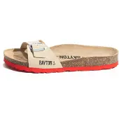Bayton Pantolette 'ANASTASIA' kräm / eldröd / svart