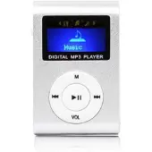 24.Se MP3-spelare med LCD-display och MicroSD-läsare – kompakt musikspelare med clips och laddningsbart batteri