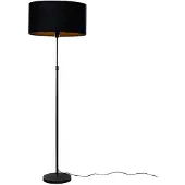QAZQA Golvlampa svart med oval sammetskärm 50 cm - Parte