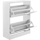 En.casa [] Skoskåp-63x24x81cm-2 fack-vit-plats för 12 par skor