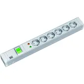 Bachmann 333005 19 tum Nätverksskåp-förgreningsdosa 1.5 U Jordat uttag med switch Vit