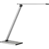 Unilux Skrivbordslampa Led Med Dubbel Led Och Taktil Metallgrå Bas 5w