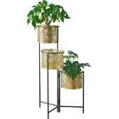 En.casa Piedestal Verrebroek 80x45x45 cm hopfällbar med 3 krukor []