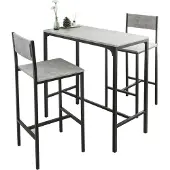 SoBuy Barbord och 2 barstolar med hyllor