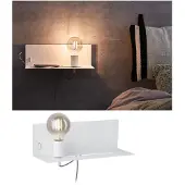 Paulmann Vägglampa Devara, dimbar, Vitt / opal, Sovrum, Metall, Modern, Vägglampa, vägglampa inomhus