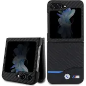 BMW Samsung Galaxy Z Flip 5 Skal Carbon Effect Metal Logo Svart
