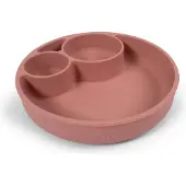 Filibabba Tallrik - Silikon - Uppdelat i rum - Rosa - - One Size - Tallrik