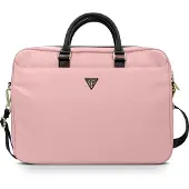 GUESS Nylon Triangle Logo väska för en 16" bärbar dator - rosa