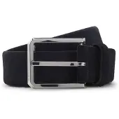 BOSS Suede belt with silver-tone buckle