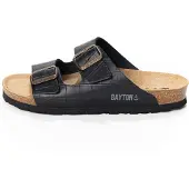 Bayton Pantolette 'Athena' sand / ljusgrå / svart