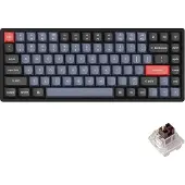 Keychron K2 Pro QMK/VIA Wireless RGB Hot Swap K Pro Brown - Gaming Keyboard - Utan numpad - Nordisk - Svart