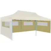 vidaXL Partytält hopfällbart 3 x 6 m gräddvit