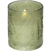 Star Trading LED Blockljus Flamme Leaf | Ø8,5cm x 10cm | grön []
