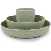 Filibabba Middagsset - Silikon - 3 Delar - Green - - One Size - Middagsset
