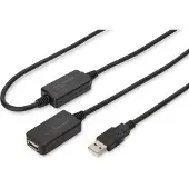 Digitus USB-kabel USB 2.0 USB-A uttag, USB-A kontakt 20.00 m Svart med USB, med förlängningskabel DA-73102