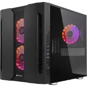 Chieftec Chieftronic M2 - Cube - micro ATX - genomskinlig sidopanel (härdat glas) - ingen strömförsörjning (ATX) - svart - USB/ljud