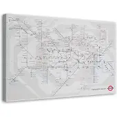 Feeby Canvastavlor Plan London Underground 60x40 grå färg