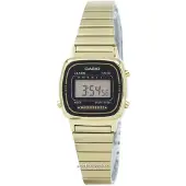 Casio Digital Rostfritt Stål Larm Timer LA670WGA-1DF LA670WGA-1 Damklocka svart