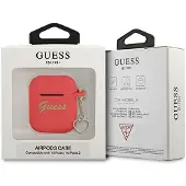 GUESS GUA2LSCHSR AirPods skydd röd/röd Silikon Charm Heart Collection