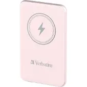 Verbatim Charge n Go Magnetic Wireless Powerbank 5000 mAh Fast Charge, Quick Charge 3.0, Power Delivery 3.0, Adaptive Fast Charge LiPo USB-C Rosa