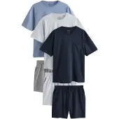 Next Pyjamas kort nattblå / opal / mörkgrå / gråmelerad