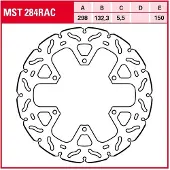 TRW Bromsskivor Racing, bak, typgodkännande BAK, MST284RAC STATIONAER