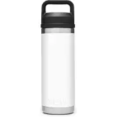 Yeti Rambler Bottle 18oz Chug Cap, White, thermos bottle with drinking spout, 532 ml